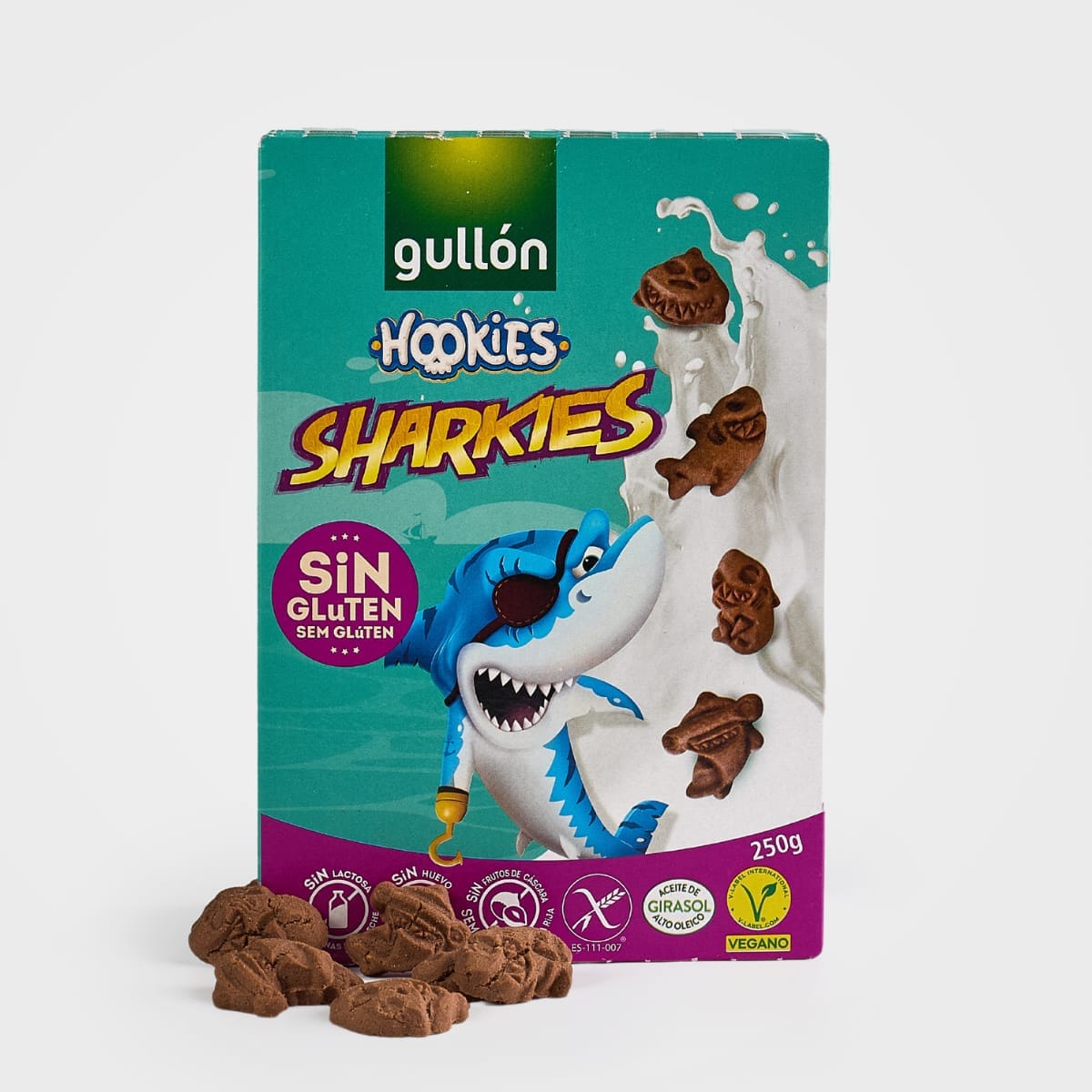 Печиво GULLON, без глютену, Hookies sharkies, 250г, 12шт/ящ