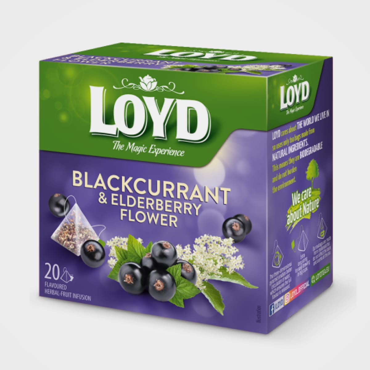 Чай  фруктовий LOYD BLACKCURRANT&ELDERBERRY смор-квіти ч. бузини, 40г (20 пірамідок),10шт/ящ3103568