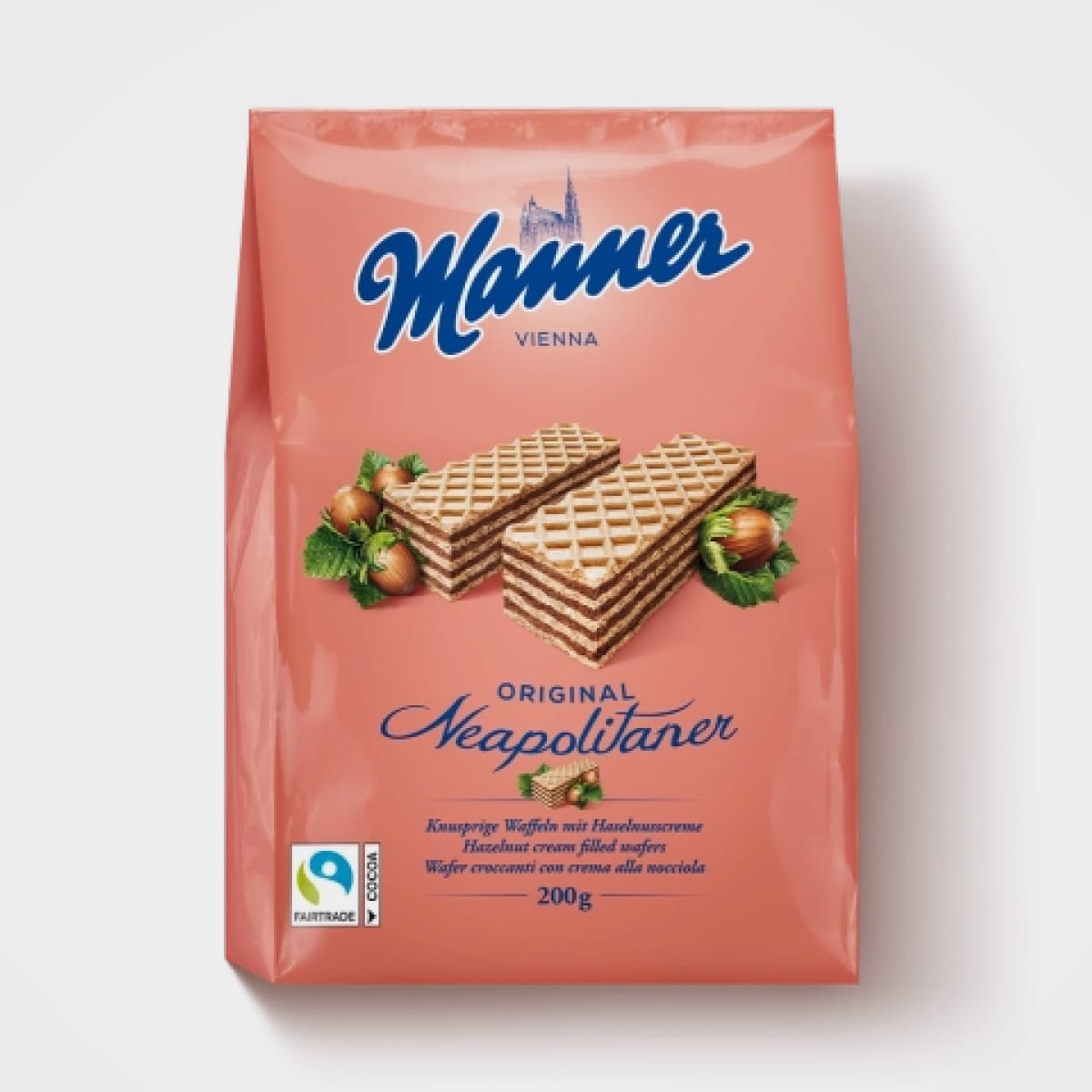 Вафлі Manner Original Neapolitan з горіховим кремом 200 г.12шт/ящ