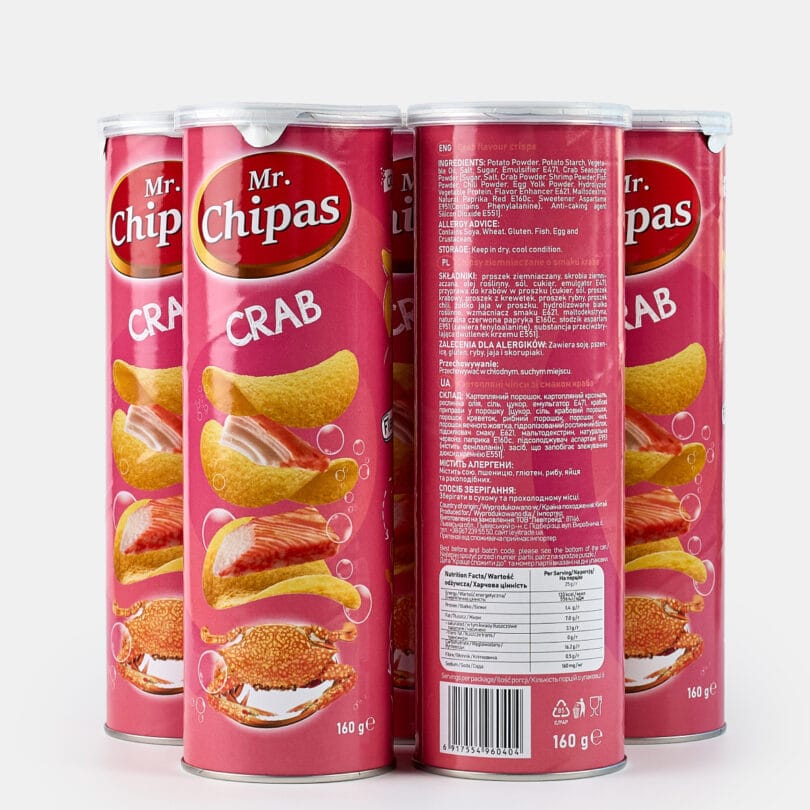 Чіпси Mr. Chipas Crab, краб, тубус 160г - Левітрейд