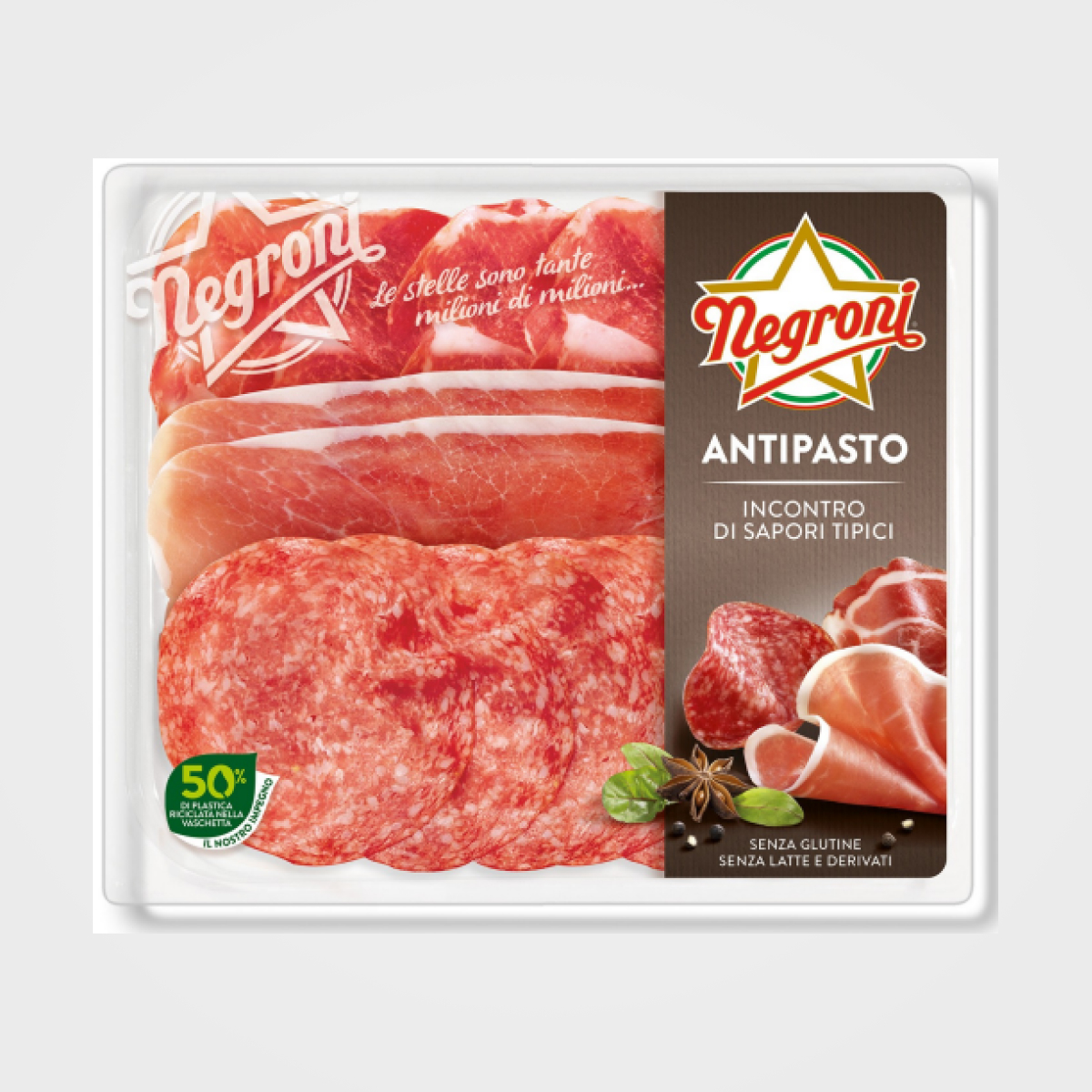 Набір нарізок Антипасто Negroni (Prosc.Crudo/Coppa/Salami Milano),120г, 10шт/ящ
