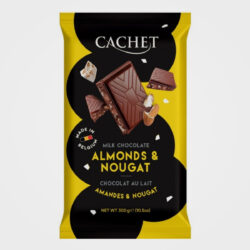 Шоколад Cachet молочний з мигдалем та нугою 300г, 12шт/ящ