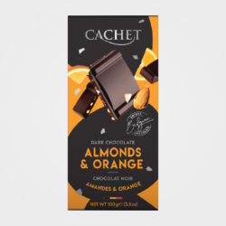 Шоколад Cachet чорний 57% з мигдалем та апельсином, 100г, 12шт/ящ