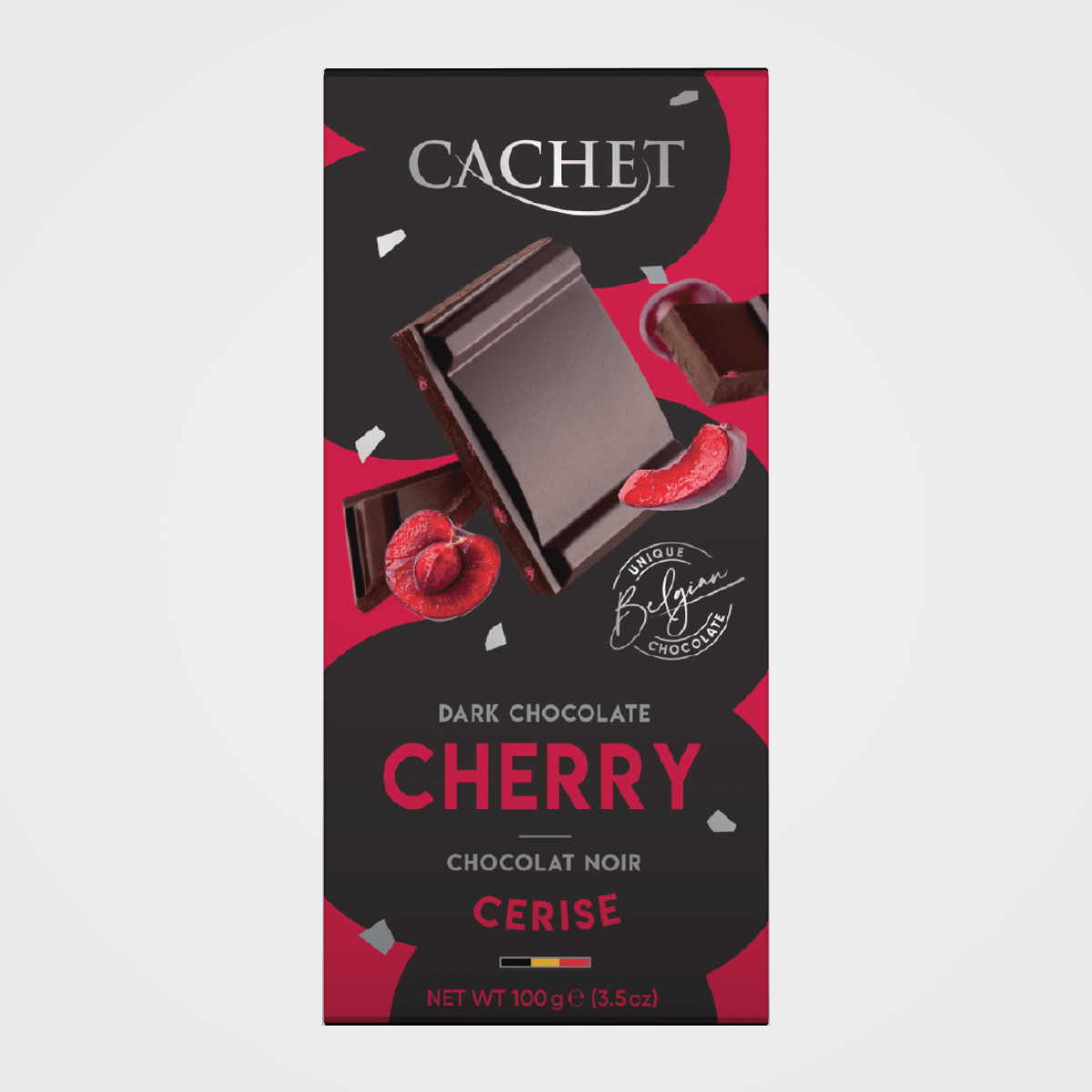 Шоколад Cachet чорний 57% з вишнею, 100г, 12шт/ящ