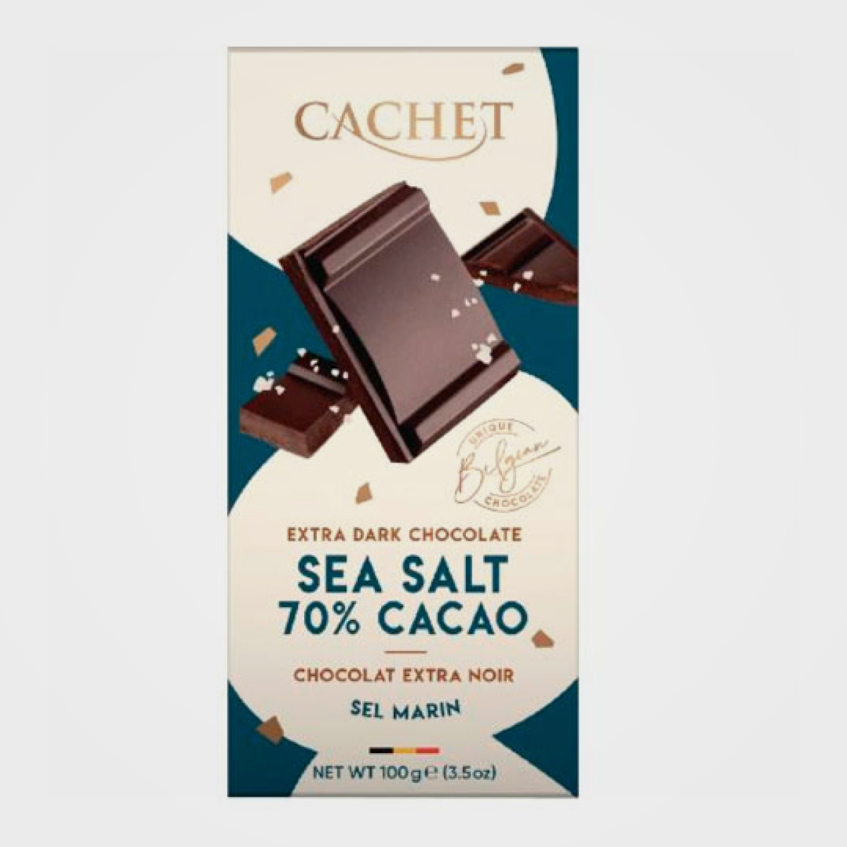Шоколад Cachet чорний 70% з морською сіллю, 100г, 12шт/ящ