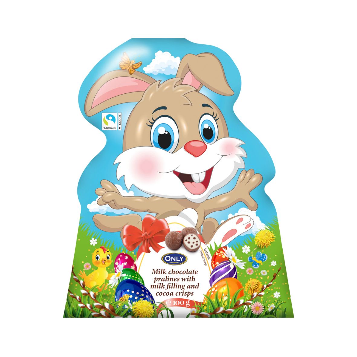 Цукерки Великодній кролик, праліне з молочним наповненням, 100г