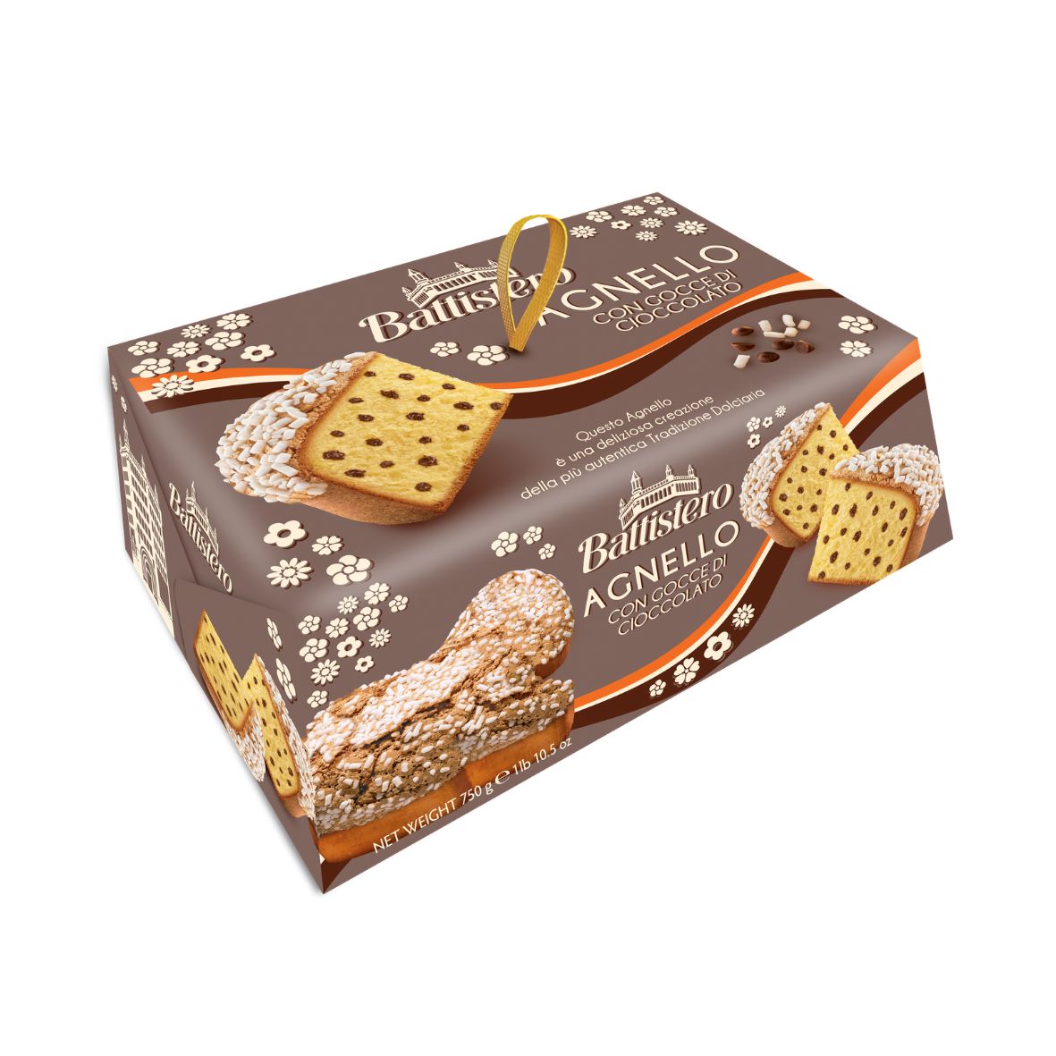 Великодня випічка Battistero Agnello з шоколадними крихтами, 750г