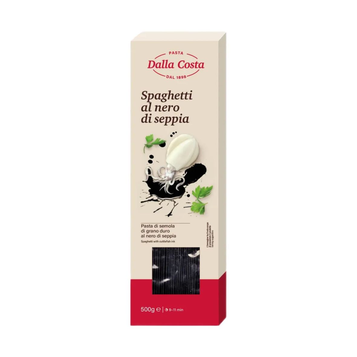 Макарони DALLA COSTA Spaghetti з чорнилом каракатиці 500г