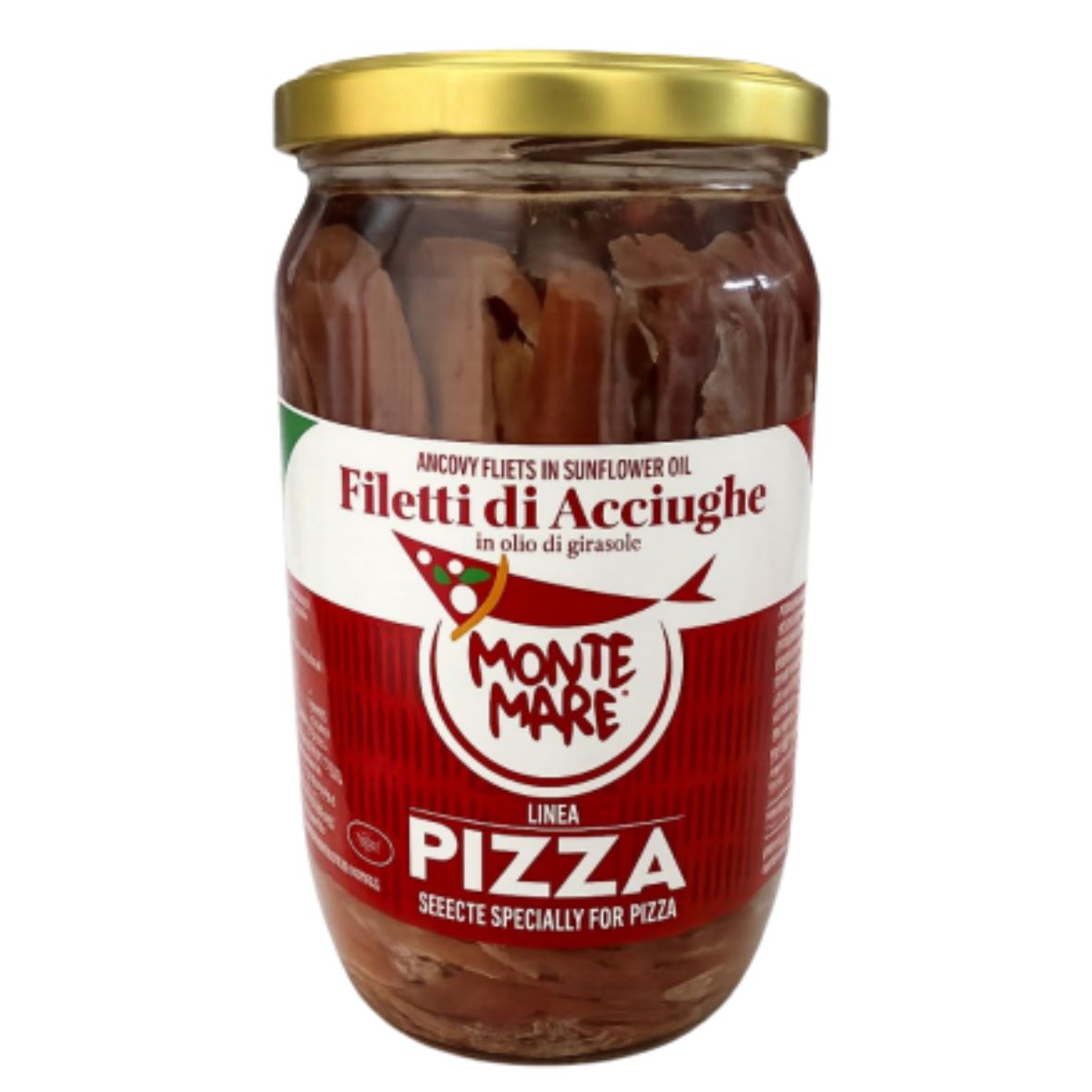 Філе анчоусів Montemare Linea Pizza в соняшниковій олії, скло, 720г