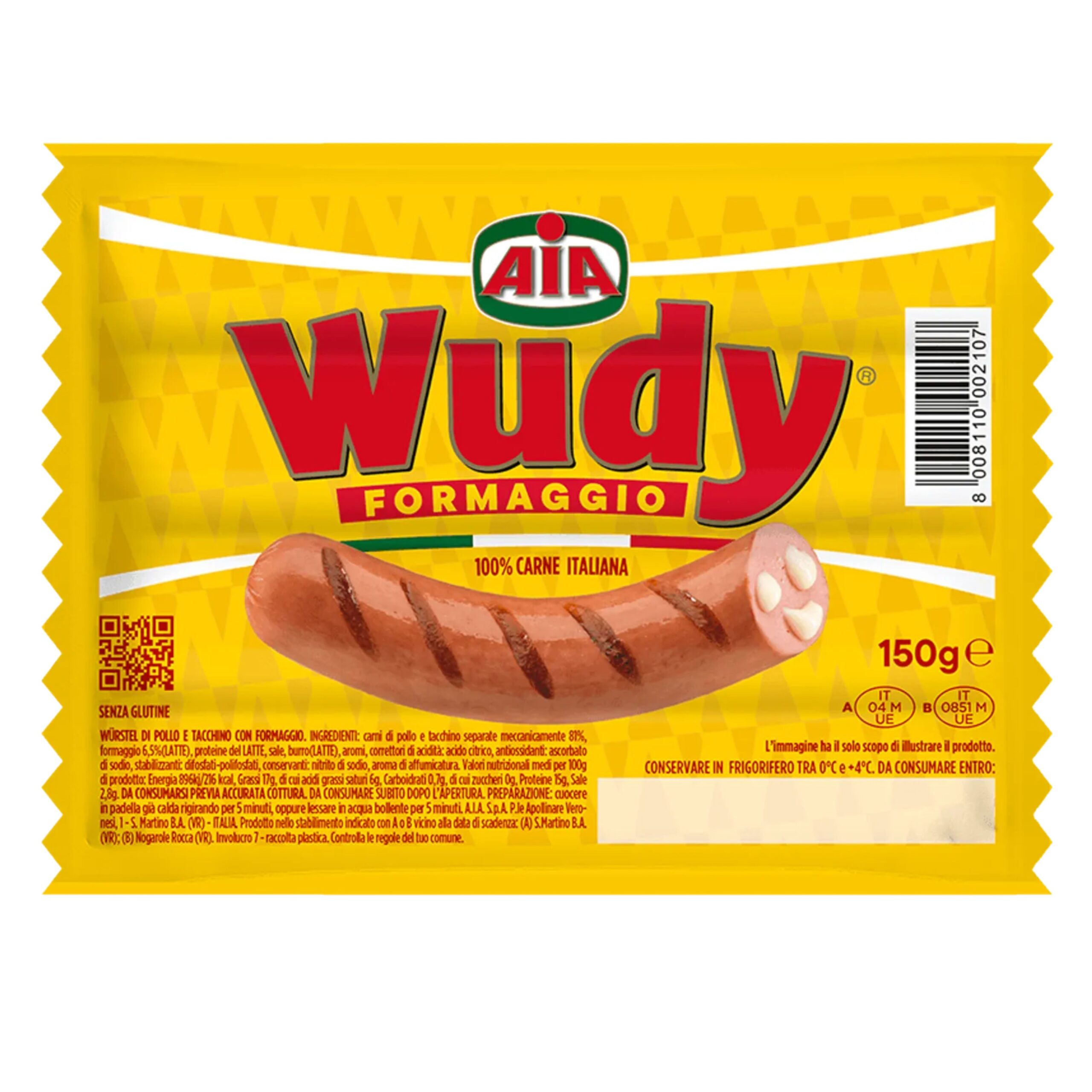Сосиски AIA Wudy Cheese 150г
